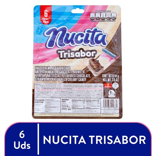 Chocolate Nucita Trisabor Vainilla y Fresa - 90 g
