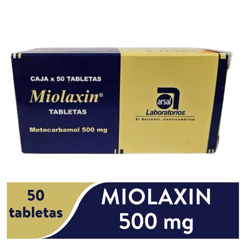 Relajante muscular Miolaxin 500 Mg 50 Tabletas