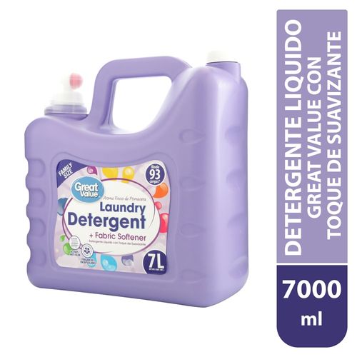 Detergente Great Value Líquido Con Toque De Suavizante Para Ropa - 7000 ml