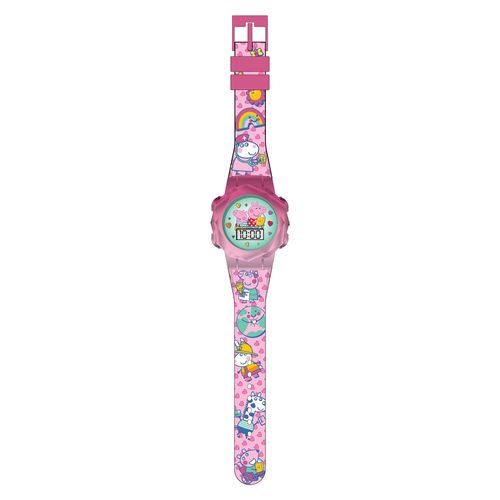 Reloj Accutime Peppa Pig Led Parpadeante Correa Rosa