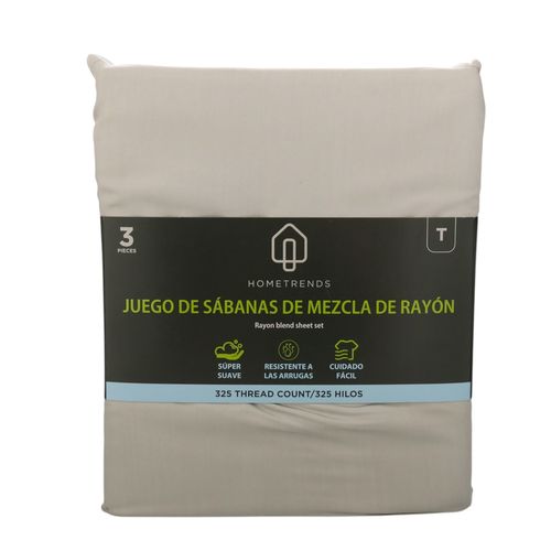 Ht Set De Sabanas Twin Color Gris