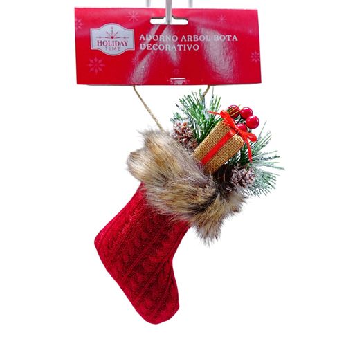 Adorno Holiday Time bota navideña de decoración