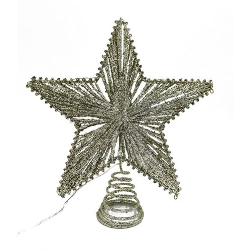 Adorno Holdiay Time Punta De Árbol Estrella Dorada - 28 cm