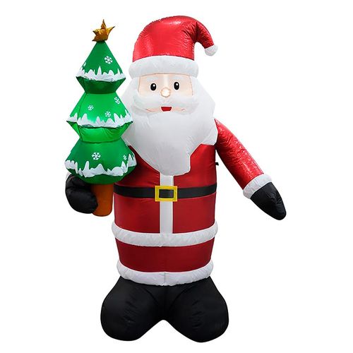 Santa Holiday Time Inflable Con Pinito - 183 cm