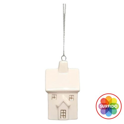 Adorno Holiday Time árbol casita de cerámica - 6 cm
