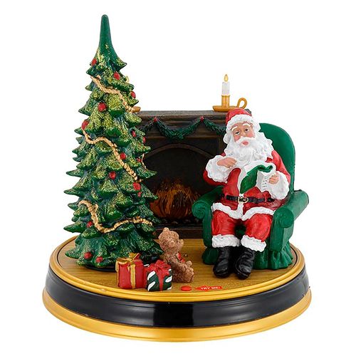 Decoración Holiday Time santa animado iluminado baterias incluidas - 10 pulgadas