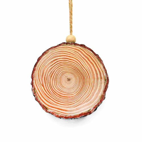 Adorno Holiday Time árbol rodaja de madera artificial