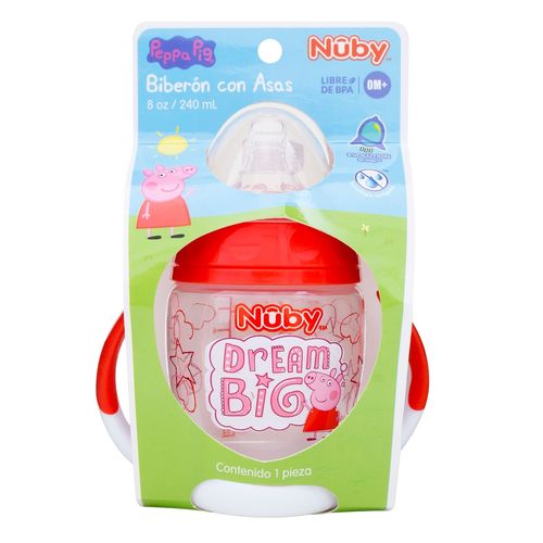 Biberon Con Asas Nuby 8oz Peppa Pig