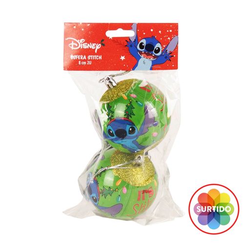 Esfera Disney Stitch Navideño 8 cm - 2 Uds