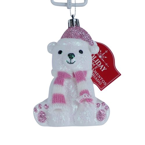 Ornamento Holiday Time oso blanco navideño