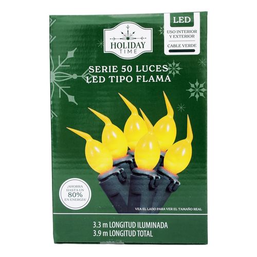 Luces Led Holiday Time Tipo Flama Serie 50 luces
