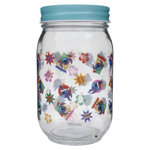 Frasco de vidrio con diseno navideño