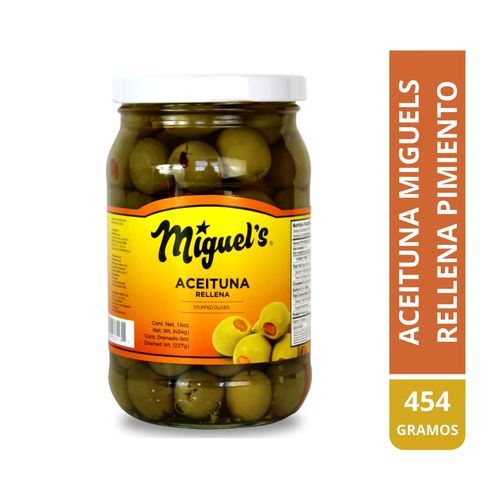Aceituna Miguels rellena pimiento - 454 g