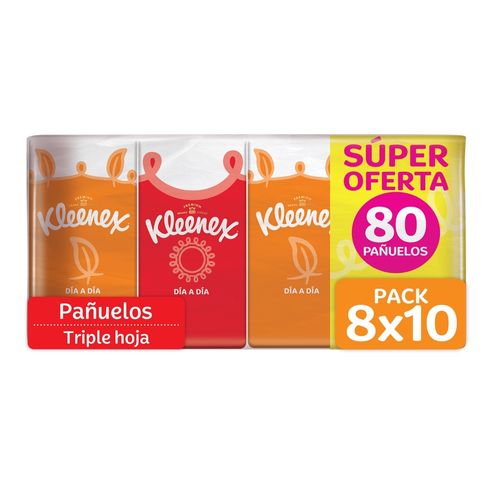 Pañuelos Faciales Kleenex de Bolsillo - 8x10 Unidades
