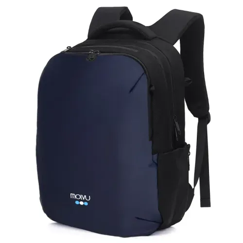 Mochila Molvu zacualpa color negro azul para laptop - 15.6"