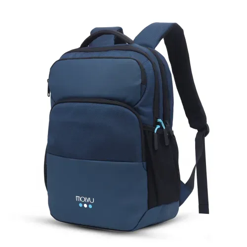 Mochila Molvu business 3 color azul para laptop - 15.6"