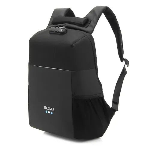 Mochila Molvu GO color negro para laptop - 15.6"