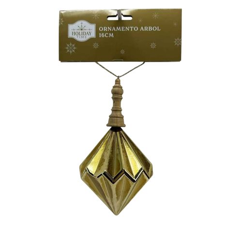 Adorno Arbol Diamante Oro Antig 17cm