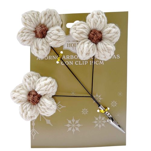 Adorno Arbol Florecitas c Clip 19cm