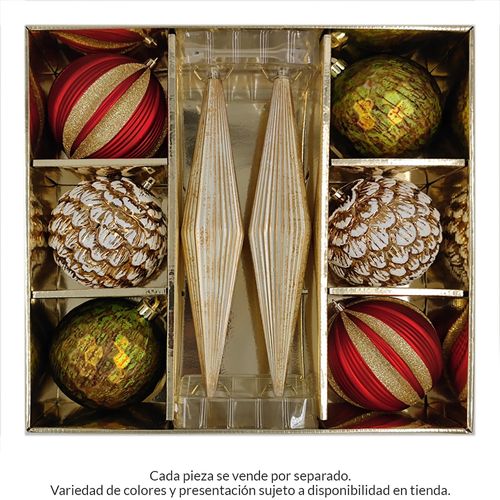 Esferas Doradas y Blancas Set 8u