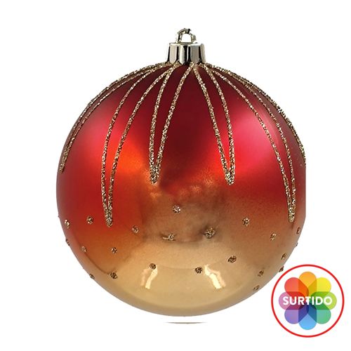 Esferas Doradas y Blancas 100mm Set 4u