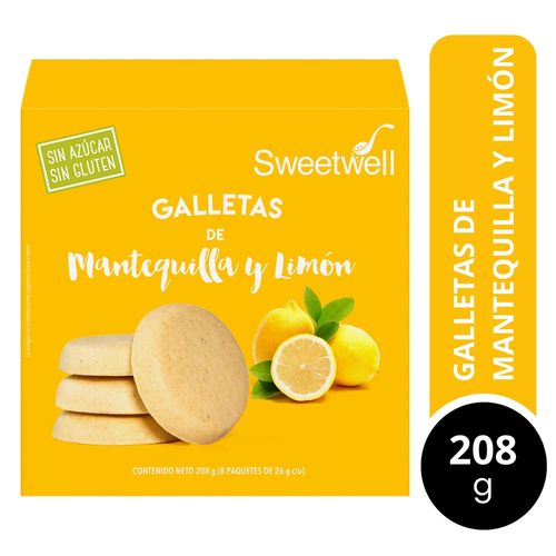 Galletas Sweetwell de Mantequilla y Limón sin azúcar - 208 g