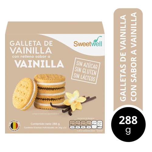 Galletas Sweetwell de vainilla con relleno sabor a vainilla - 288 g