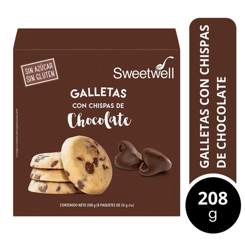 Galletas Sweetwell con chispas de chocolate - 208 g