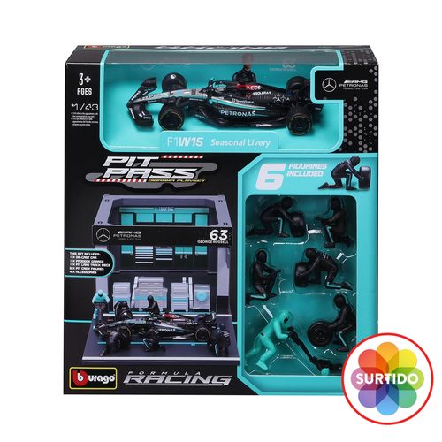 Vehículo Fórmula 1 Set Diorama 1:43 Race Pit