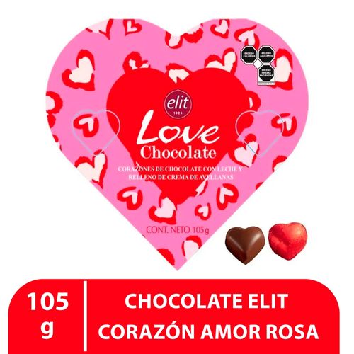 Chocolates Elit Chocolate Elit Corazon Amor Rosa 105g