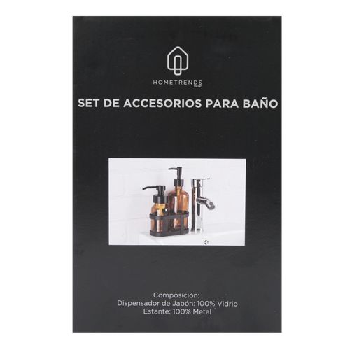 Accesorios Para Baño Hometrends Set De 3 Banos De Vidrio