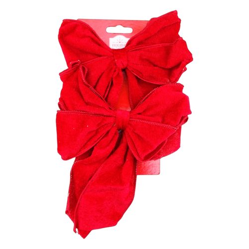 Moña Holiday Time Velvet Mediana 16 x 18 cm - 2 Uds