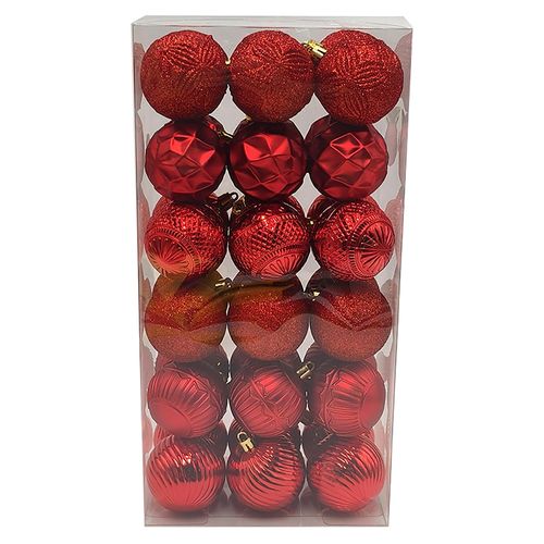 Esferas Rojas 60mm Set 36u Wm
