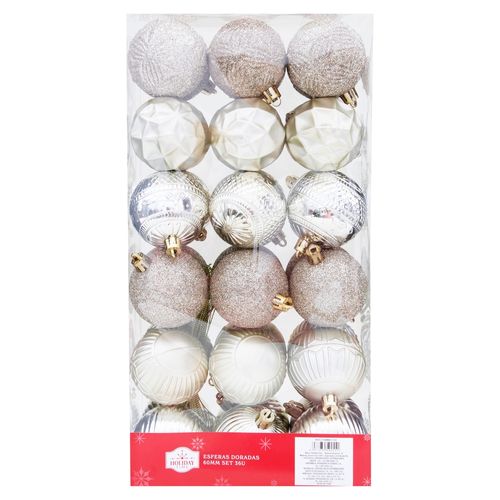 Esferas Doradas 60mm Set 36u Wm