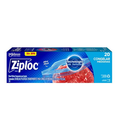 Bolsa Reutilizable Ziploc Para Congelar Medianas - 20 Unidades