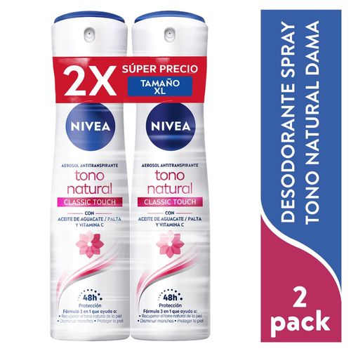 Desodorante Nivea Spray Tono Natural Dama 2 Pack - 400 ml