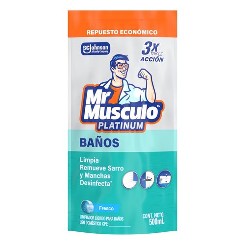 Limpiador Mr. Músculo Platinum Baño Repuesto - 500 ml