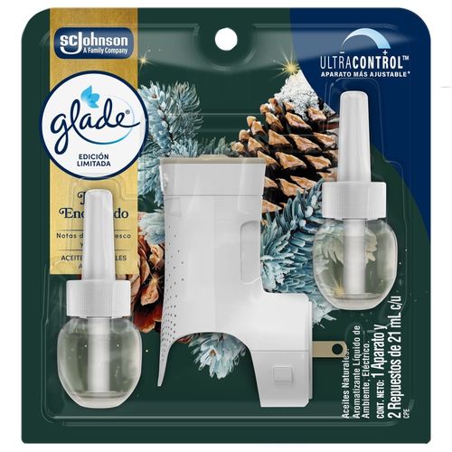 Aromatizante Glade Edicion Limitada Aceites Naturales Pino Encantado Aparato y 2 Repuestos 42ml