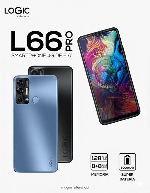 Celular Logic L66 Pro color azul 16GB 128GB
