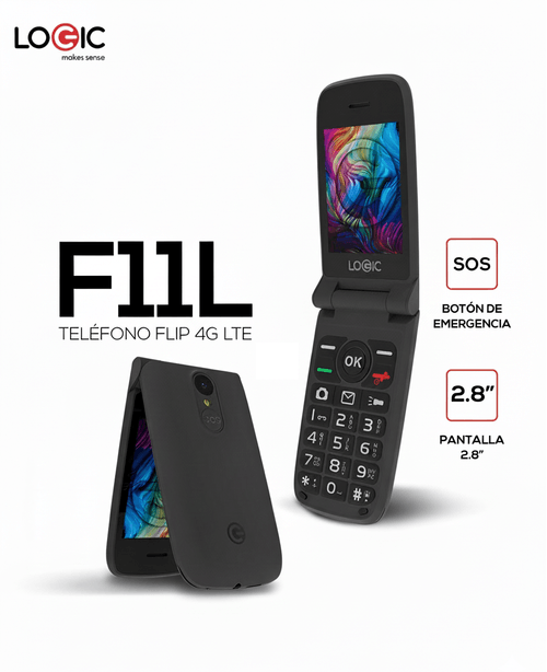 Celular Logic F11L Flip 4G LTE básico