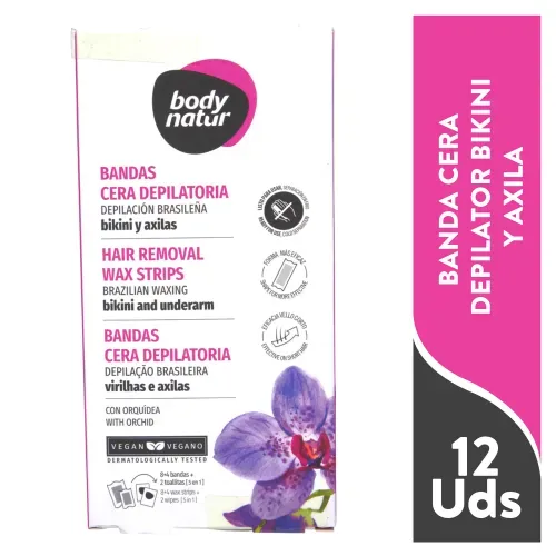 Banda Cera Body Natur Depilatoria Bikini y Axila - 12 uds