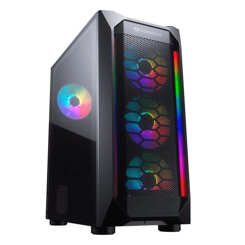 Case gaming Cougar MX410 mesh-G RGB media torre vidrio templado ATX (sin fuente)