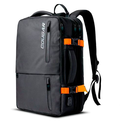 Mochila Cougar vanguard travel 17" negro-naranja