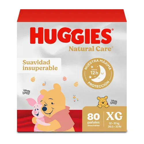 Pañales Huggies Natural Care 4/XG - 80 Unidades