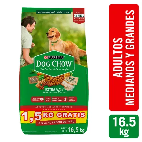 Comida para perro Purina Dog Chow Adulto medianos y grandes 16.5 kg OFERTA