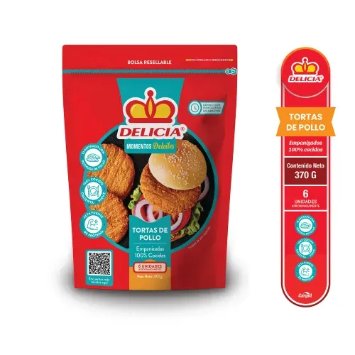 Tortas Delicia de pollo empanizadas - 370 g