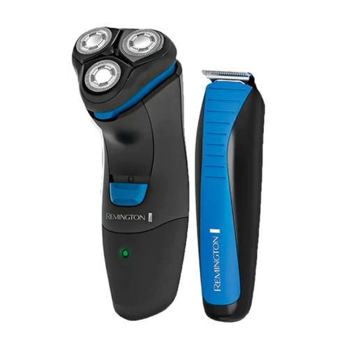 Combo Remington rasuradora + cortadora personal negro/azul