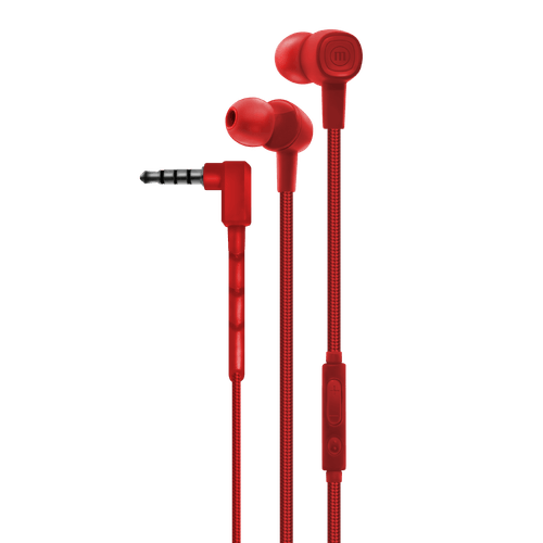Audífonos Maxell SIN-8 SOLID con micrófono in ear estéreo fuji rojos