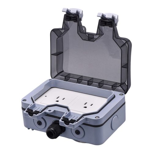 Tomacorriente VTA+ inteligente con cubierta 2 tomas Smart Home Wi-Fi para exteriores