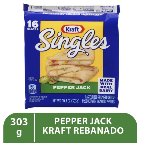 Pepper Jack Kraft Rebanado 303g